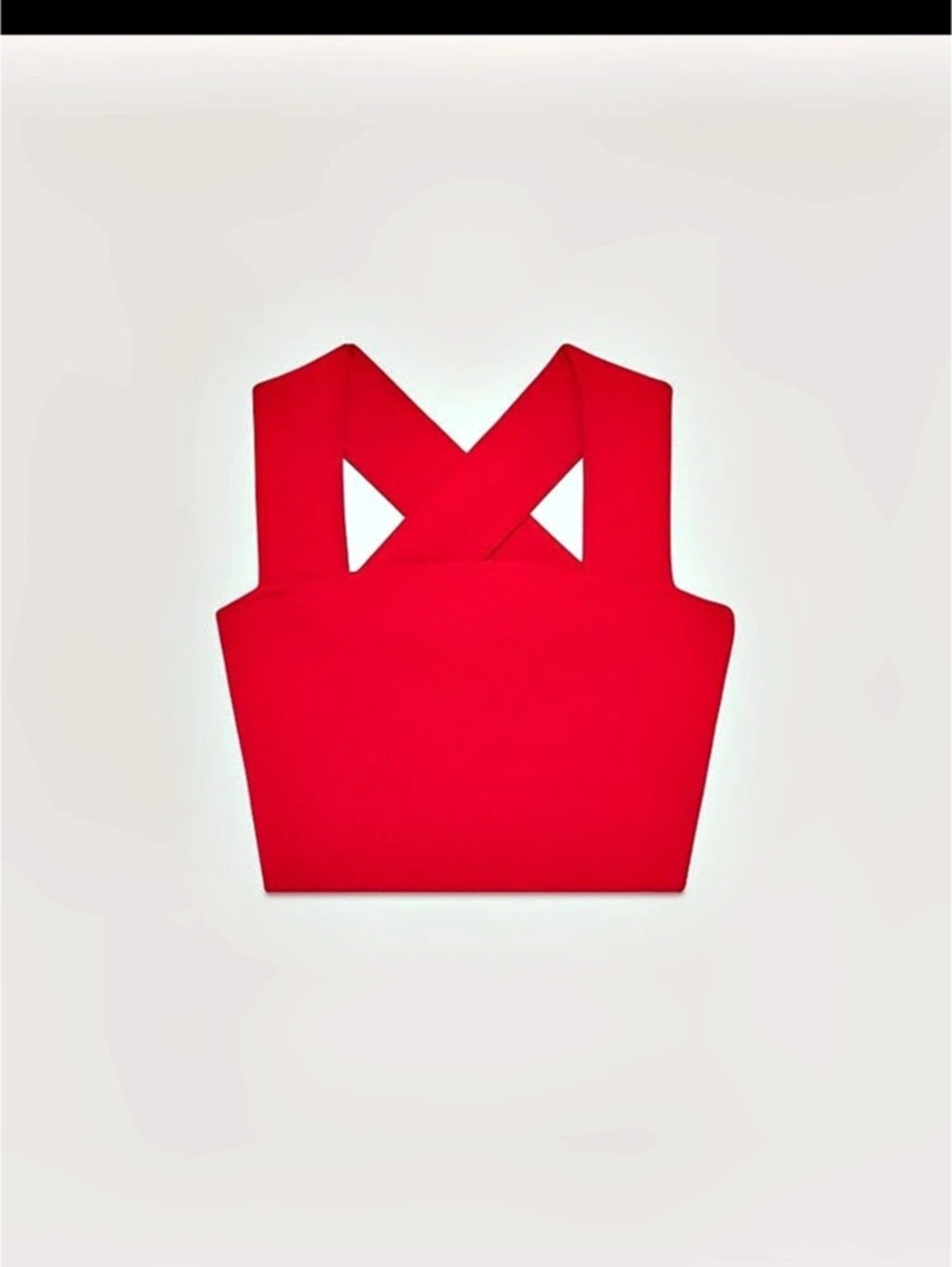 Babaton Sculpt Knit Criss Cross Cropped Tank Red - Picture 4 of 5